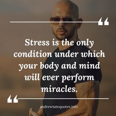 Stress is the only condition under which your body and mind will ever perform miracles.